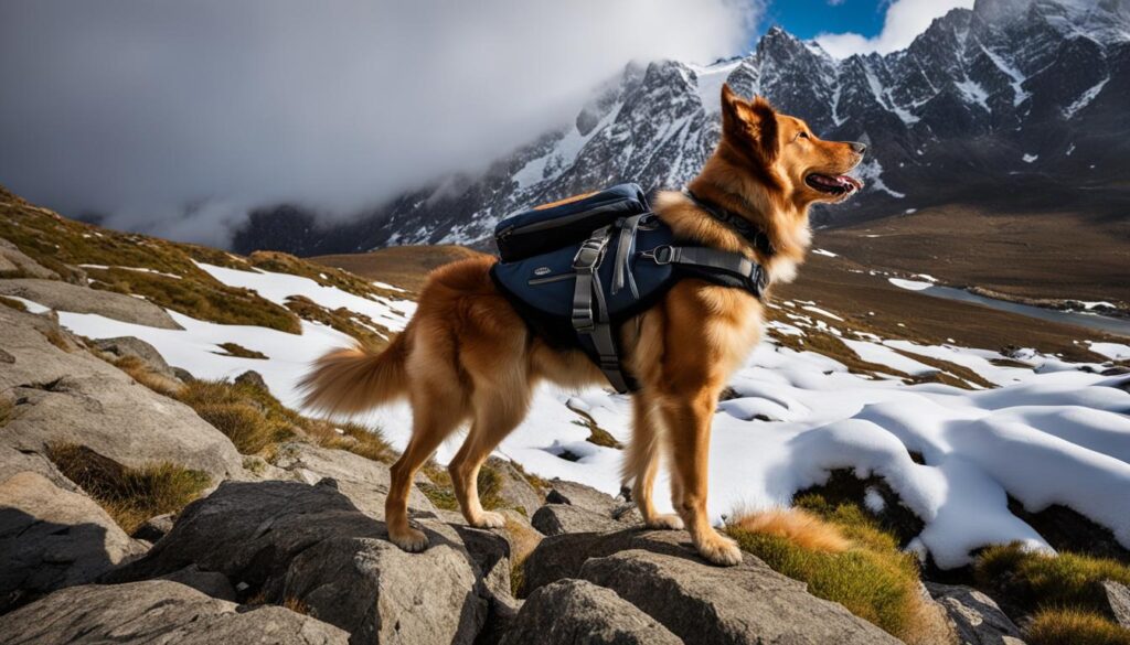 Mountain dog on a trail
