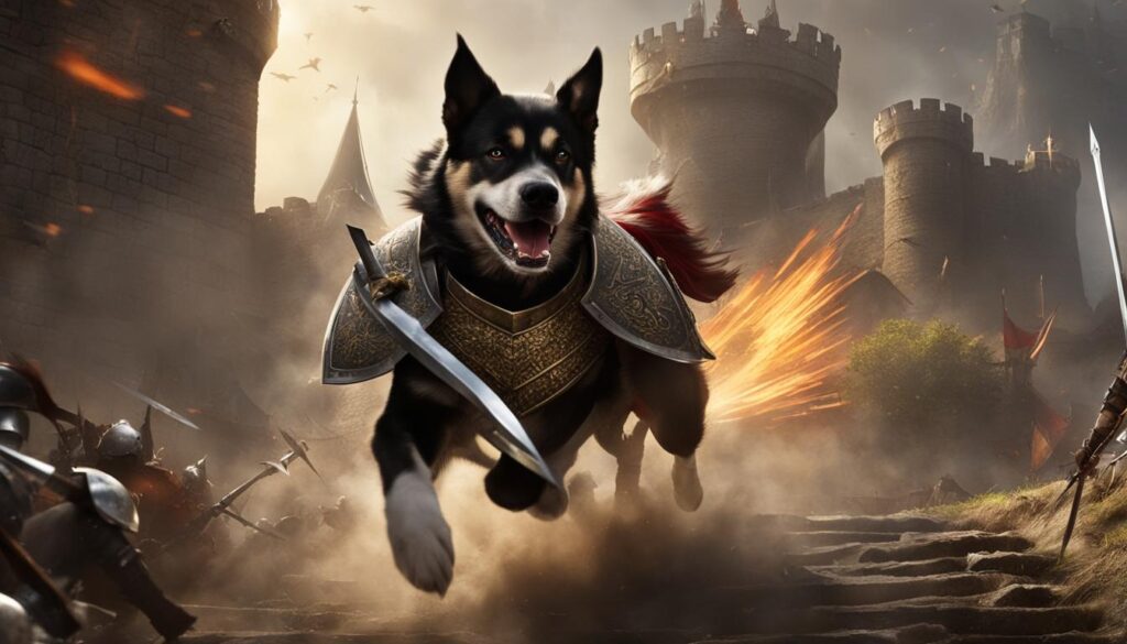 brave dog in medieval times