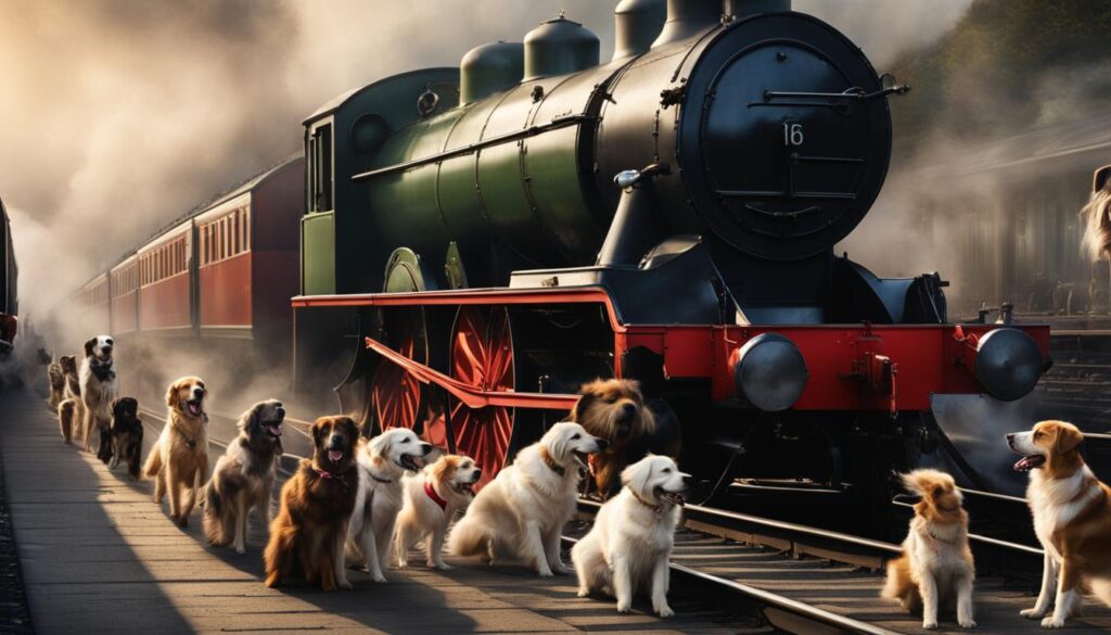 dogs in the age of steam trains
