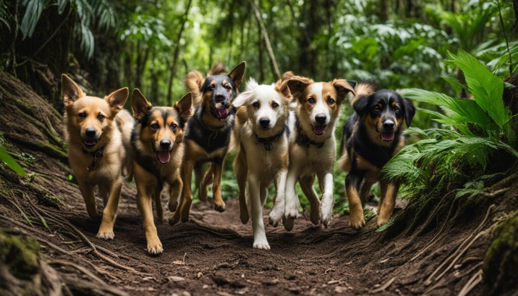 jungle trekking dogs