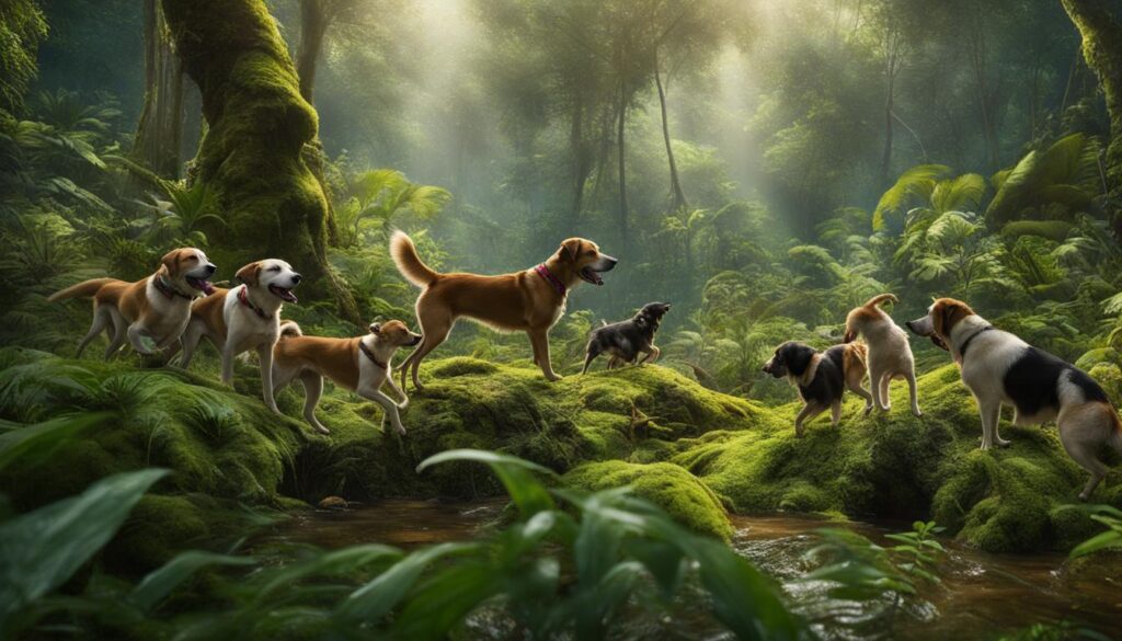 Canine companions exploring remote islands