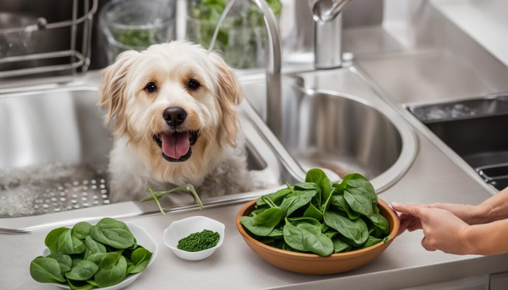 Safe preparation of spinach for dogs