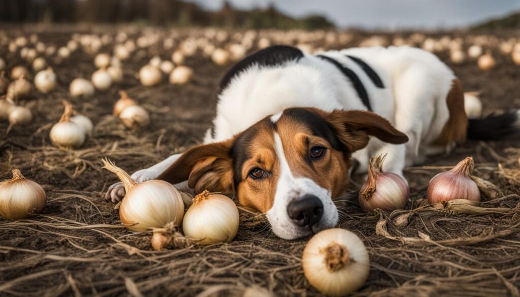 Symptoms of onion toxicity in dogs