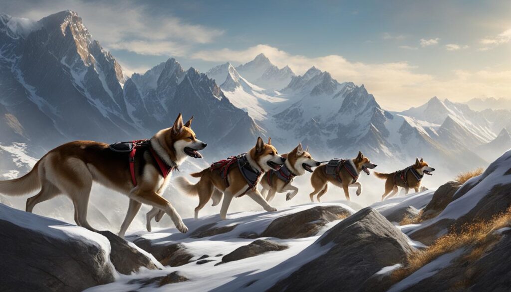 canine companions in historical mountain explorations