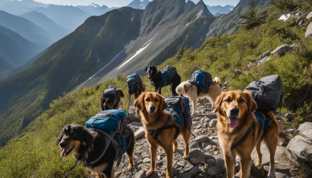 canines aiding in mountain cartography
