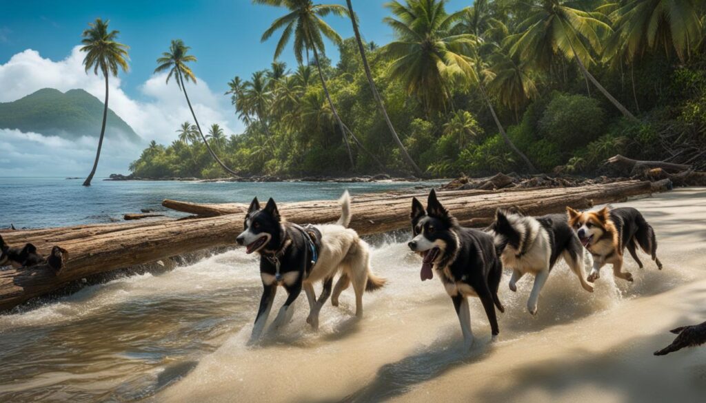 canines navigating isolated islands