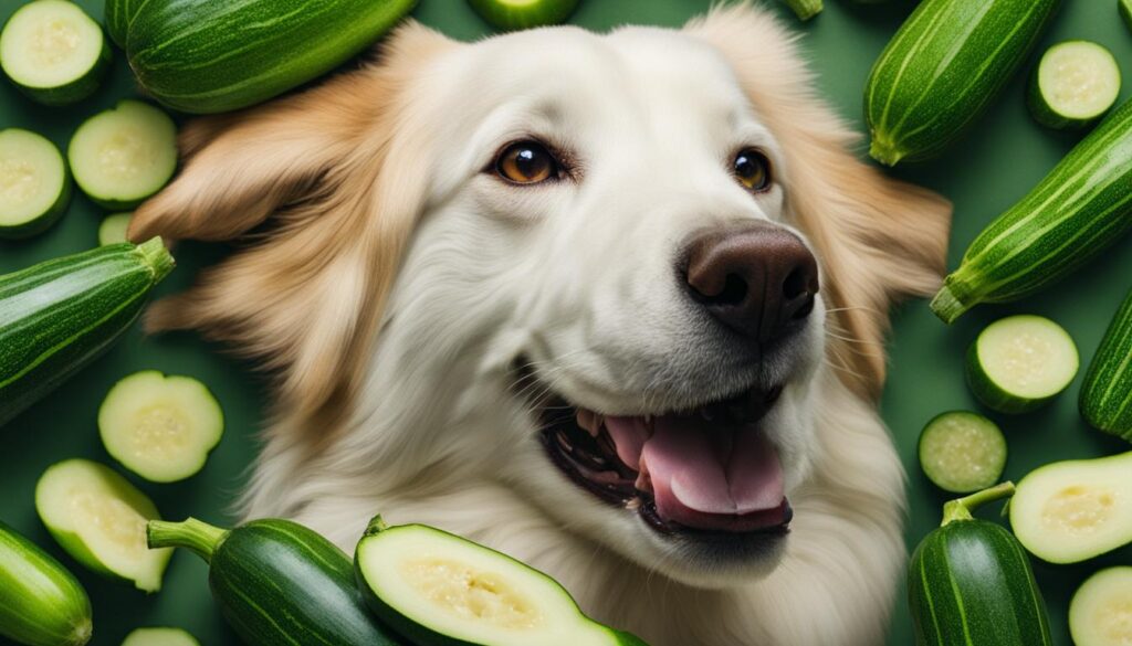 Raw zucchini slices for dogs