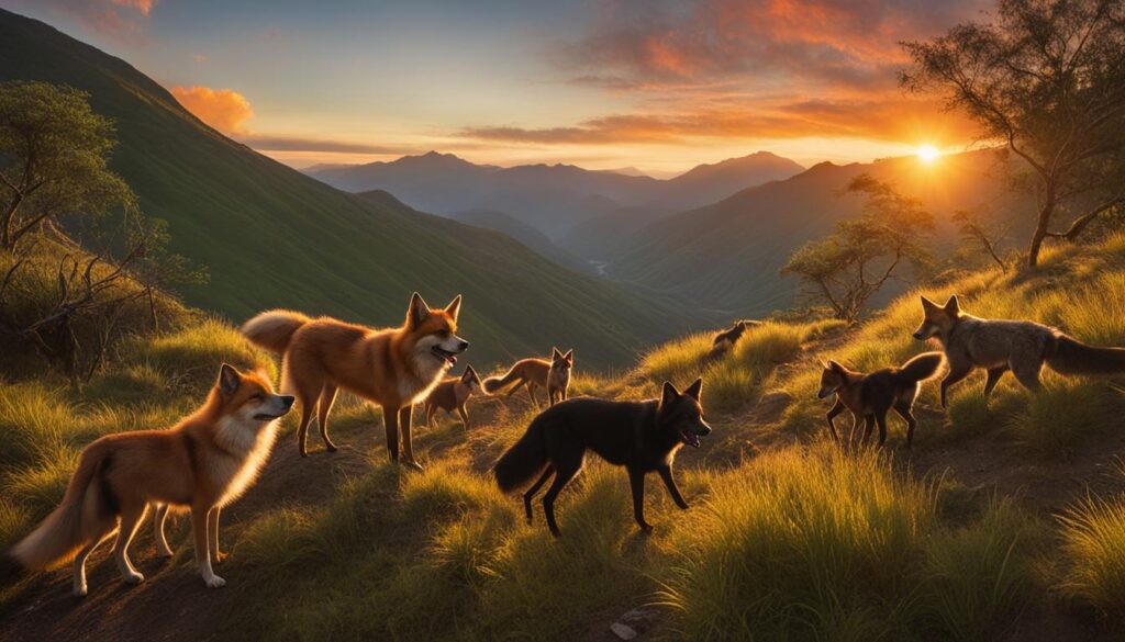 dogs and foxes in South America